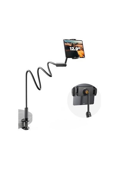 Bix Saiji Ivy 4 Tablet Tutucu Yatak Ve Masa İçin 360 Dönebilir Ayarlanabilir Tablet Standı Siyah