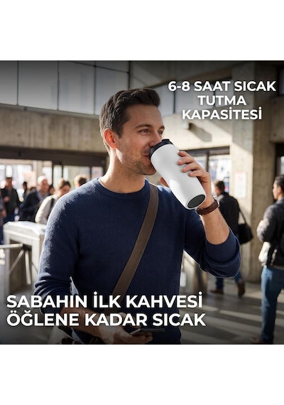 S-link Sl-tm1975 Mat Beyaz 240ml Iç 304 Dış 201 Paslanmaz Çelik Termos Kupa Çok Renkli