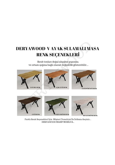 Masif Ahşap Laurus Sulamalı Mutfak Masası Beyaz Ayak 85 x 200 x 76cm