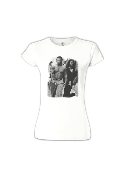 Mike Tyson And Naomi Beyaz Kadın Tshirt 001