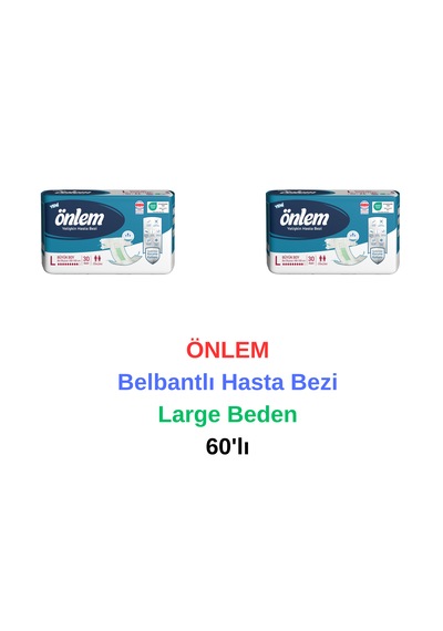 Önlem - Belbantlı Yaşlı Yetişkin Hasta Bezi Large Beden 60'lı L