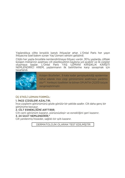 Kırışıklık Ve İnce Çizgi Karşıtı Yaş Uzmanı 30+ Aydınlatıcı Ve Nemlendirici Krem 50 Ml