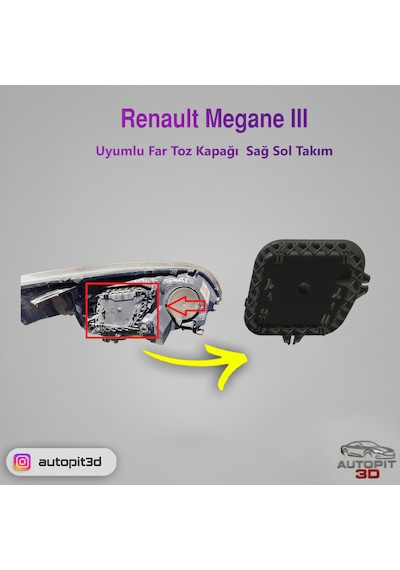 Renault Megane 3 2008-2016 Uyumlu Far Toz Kapağı Sağ Sol Takım