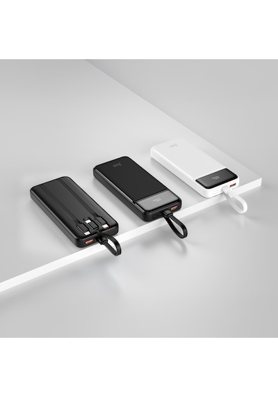 Juo MT03276 10000 Mah 22.5w Led Ekranlı Lightning Ve Type-c Kablolu Powerbank Siyah