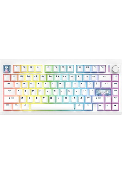 Mk921 Maxfıt8 White White Switch Hotswap Rgb Kablosuz İngilizce Mekanik Gaming Klavye