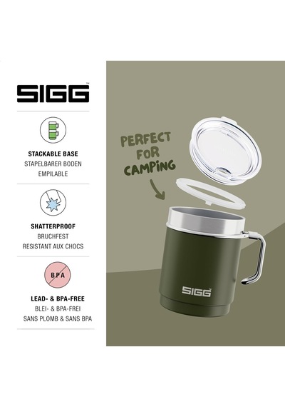 Lexroo Camp Termos Bardak Travel Mug Roasted Green Tritan Kapaklı - Beyaz - 0,36 L