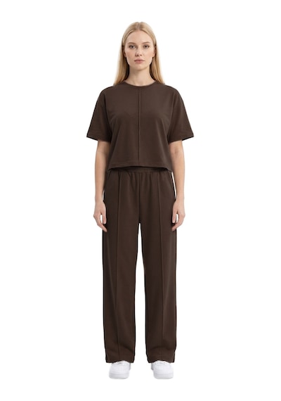 Cottonhıll Premium - Sway Collection Kahverengi Modal Bisiklet Yaka Nervür Dikiş Detaylı Tişört Cottonhıll Premium - Sway Collection Kahverengi Modal Bisiklet Yaka Nervür Dikiş Detaylı Tişört