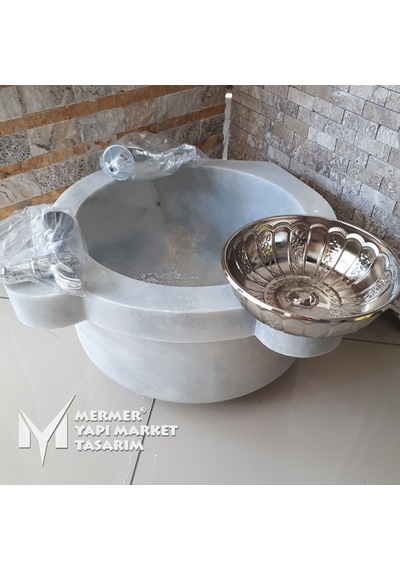 Afyon Bulutlu Mermer Düz Kurna