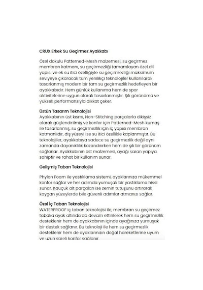 Lescon Crux Siyah Su Geçirmez Waterproff Comfort Casual Günlük Spor Ayakkabı Siyah