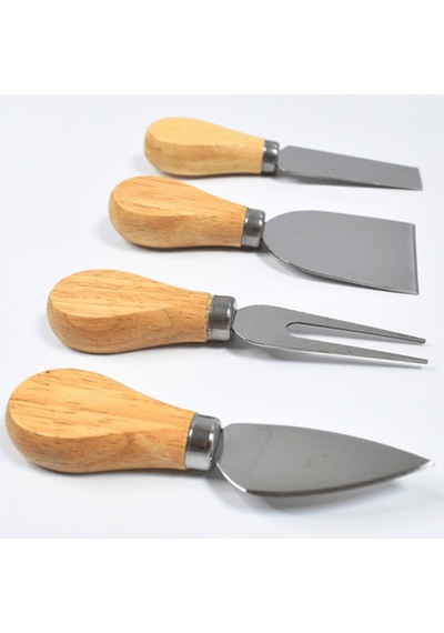 Bambu Saplı Peynir Bıçağı Seti, 4 Parça