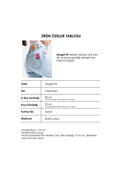 Itsbasic Kadın Ice 4s6-27 Straight Fit Logo Ve Nakışlı Özel Tasarım Denim Jean Buz Mavi Itsbasic Kadın Ice 4s6-27 Straight Fit Logo Ve Nakışlı Özel Tasarım Denim Jean Buz Mavi