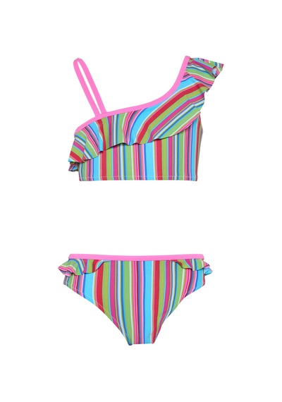 Toosalty Kız Çocuk Çok Renkli Mavi Çizgili Pembe Biyeli Bikini Takımı 25sg003st Çok Renkli Toosalty Kız Çocuk Çok Renkli Mavi Çizgili Pembe Biyeli Bikini Takımı 25sg003st Çok Renkli