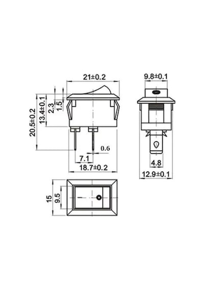 IC-120-0D Mini Işıksız Anahtar 2P 200 Adet