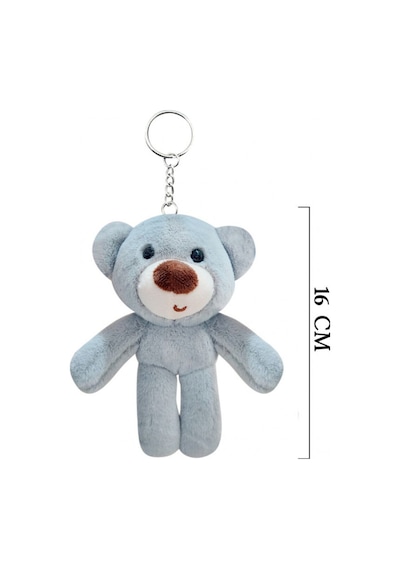 Sevimli Ayıcıklı Peluş Anahtarlık 16 Cm Gri
