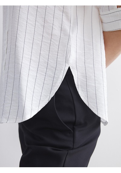 Lcwaıkıkı Classic Beyaz Loose Fit Çizgili Bluz