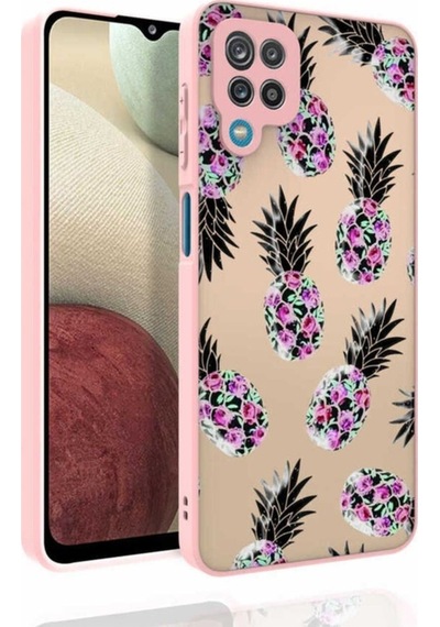 Galaxy M12 Kılıf Desenli Kamera Korumalı Parlak Zore Nora Kapak NO1
