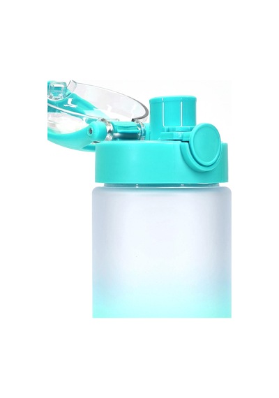 Su Matarası Tritan Geniş Ağız Su Şişesi Gradyan Spor Matarası Suluğu Bpasız 500 Ml Turkuaz 0109
