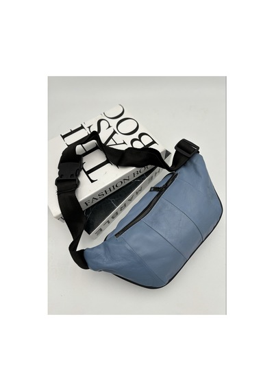 Nahitatyana Unisex Buz Mavisi Çok Cepli Hakiki Deri Freebag Bel Çantası Buz Mavi - 631207384 Buz Mavi