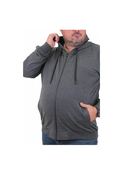 Moc Grande Mocgrande Büyük Beden Basic Mevsimlik Fermuarlı Kapüşonlu Sweat 22751 Antrasıt-Antrasıt Moc Grande Mocgrande Büyük Beden Basic Mevsimlik Fermuarlı Kapüşonlu Sweat 22751 Antrasıt-Antrasıt
