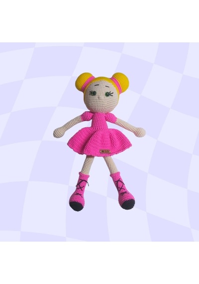 Örme Pembe Bebek Amigurumi Organik Oyuncak-uyku Arkadaşı