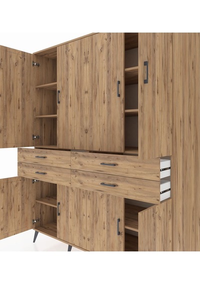 Kronos Gardrop 8 Raflı 4 Çekmeceli 8 Kapaklı 176x59x221 Çam-çam Çam Kronos Gardrop 8 Raflı 4 Çekmeceli 8 Kapaklı 176x59x221 Çam-çam Çam