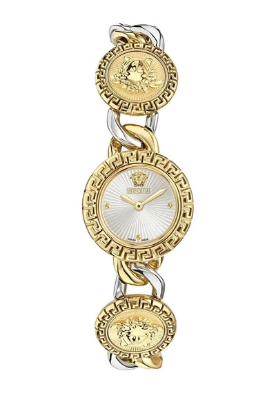 Versace Greca Stud Icon 28 Mm Quartz Saat Vrscve0q00325 Gri