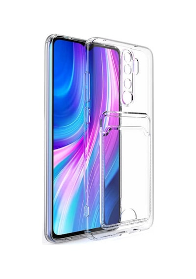 Xiaomi Redmi Note 8 Pro Kılıf Kartlıklı Şeffaf Zore Setra Clear S Renksiz