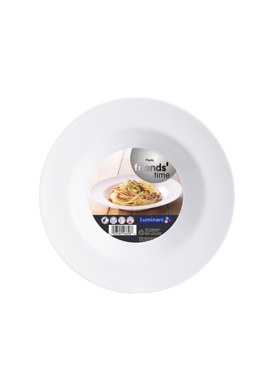 Frıends 28,5 Cm Makarna Cam Tabak Beyaz Beyaz