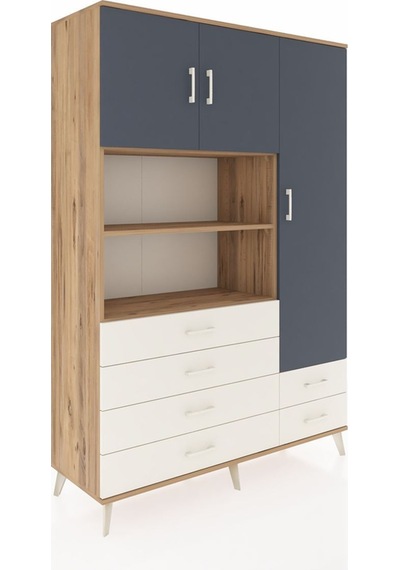 Hyperion Dolap 9 Raflı 6 Çekmeceli 3 Kapaklı 132x44x195 Çam-antrasit/aytaşı Antrasıt/aytası Hyperion Dolap 9 Raflı 6 Çekmeceli 3 Kapaklı 132x44x195 Çam-antrasit/aytaşı Antrasıt/aytası
