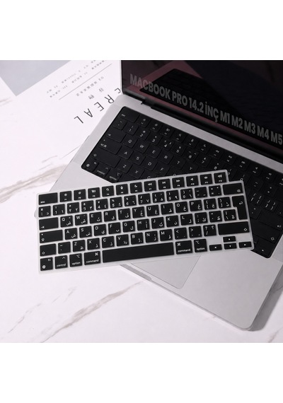 Macbook Pro 14.2 İnç M1 M2 M3 M4 M5 A2442 A2992 Uyumlu Arapça İngilizce Q Klavye Koruyucu Silikon Diğer