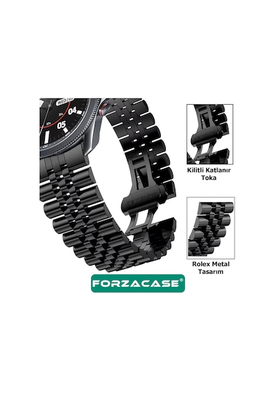 Forzacase Havit M9046 İle Uyumlu Rolex Tasarım Metal Kordon Kayış - Fc925