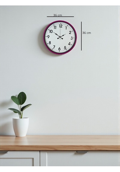 Zentime 36 Cm Pembe Dekoratif Duvar Saati çok Renkli