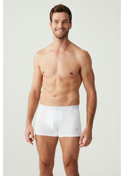 U.S. Polo Assn. Erkek Beyaz 3 Lü Boxer 80097 Beyaz