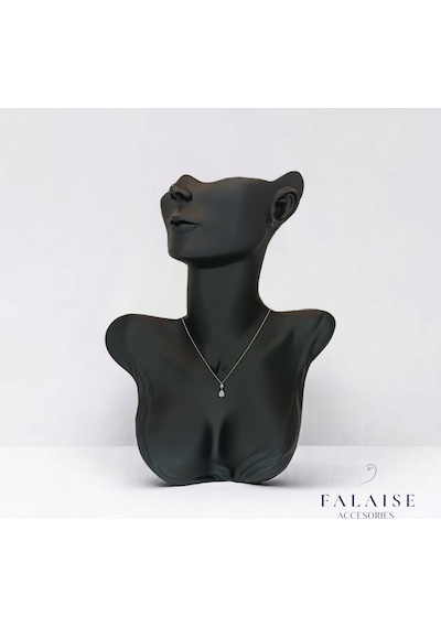 Taşlı Damla Kolye - Gümüş Gümüş