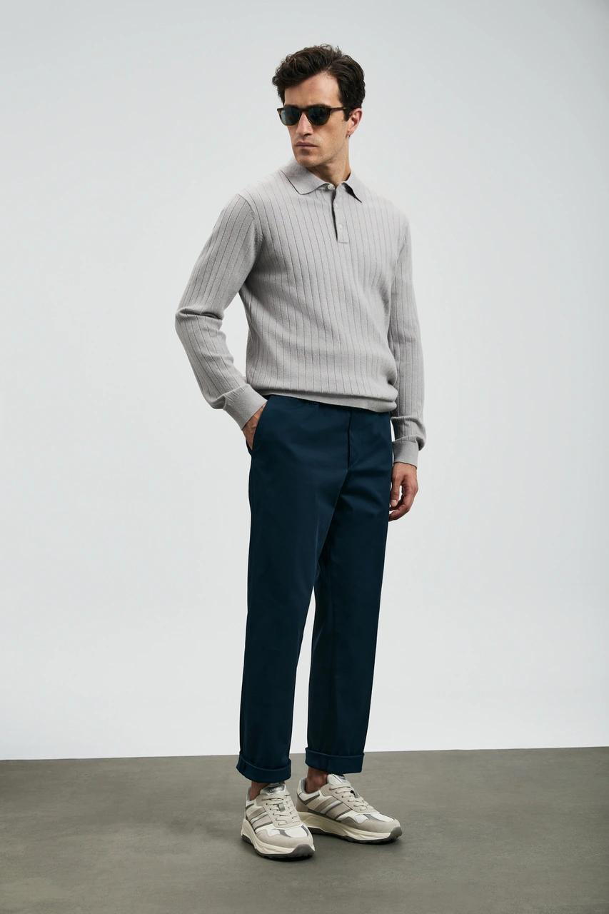 Lufian Rumı Smart Erkek Chino Pantolon Slim Fit Lacivert Lacivert 112190336100200 Lacivert