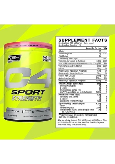 Cellucor C4 Sport Strength Pump Preworkout 410 Gr