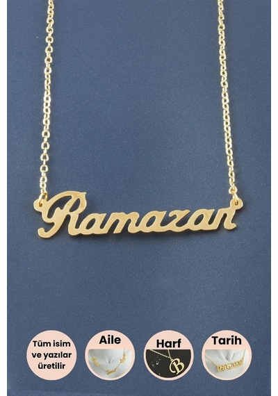 Ramazan - 278 - - Csmo-tex - İsimli Kolye-sarı Çok renkli