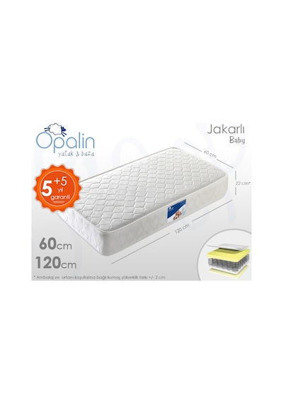 Opalin Jakartalı Ortopedik Bebek Yatağı 60 x 120 CM