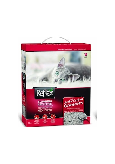 Reflex Aktif Karbon Granüllü Topaklaşan Bentonit Kedi Kumu 10 L