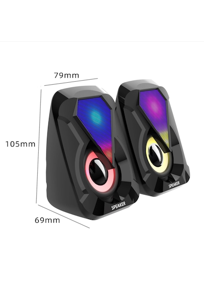 Leefei 1053 Bilgisayar Hoparlörü 1+1 Pc Hoparlörü Usb Speaker Rgb