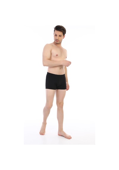 Çift Kaplan Erkek Elastanlı Siyah Boxer 810