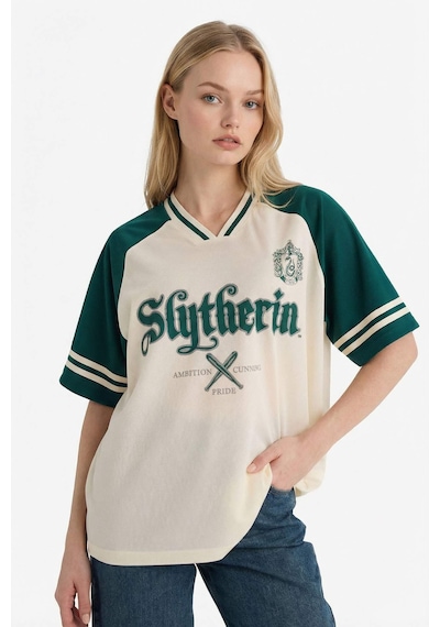 Defacto Harry Potter Oversıze Polo Yaka Baskılı Kısa Kollu Tişört G0832ax26spwt32 Beyaz-wt32