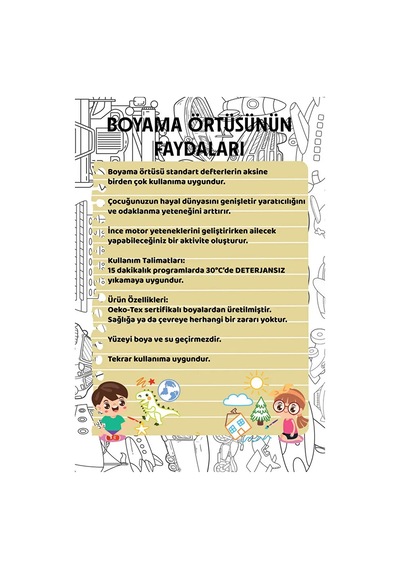 Araclar Yıkanabilir Boyama Örtüsü 30 40