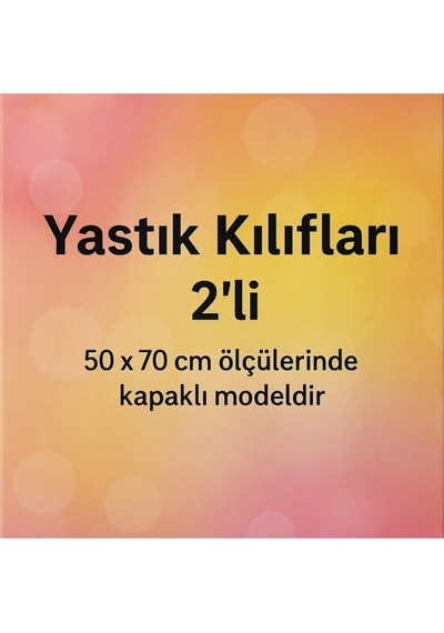 Desenli Pamuklu Renkli Yıldız Desen Yastık Kılıfı, 2 Adet, 50 X 70 Cm, Sarı Çok Renkli