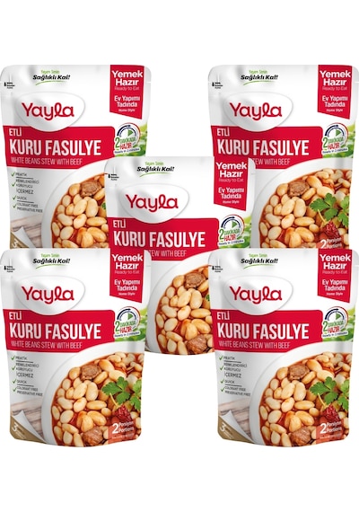 Yayla Yemek Hazır Etli Kuru Fasulye 250 Gr X5