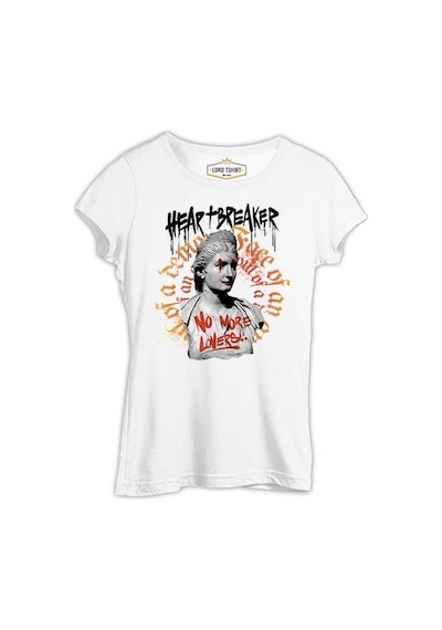 Statue With A Heartbreaker Quote Beyaz Kadın Tshirt 001