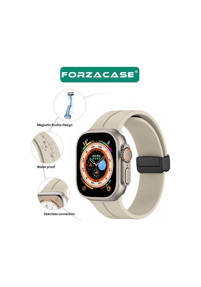 Forzacase Apple Uyumlu  Watch 10 Series 46mm İle Manyetik Tokalı Silikon Kordon Kayış - Fc272 Lacivert