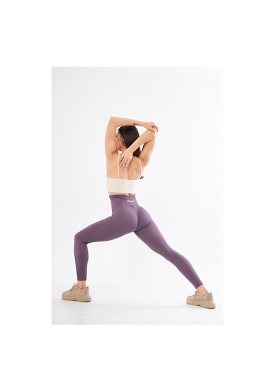 Gymhams Kalçası Büzgülü Premium Fitilli Ekstra Push Up Yükse Eflatun