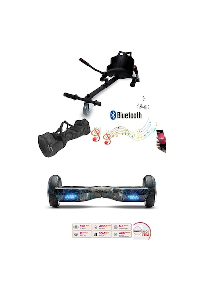 Citymate Elektrikli Kaykay Hoverboard Akıllı Denge 6.5 Inch + Hoverkart + Çanta Extrem Paket D18