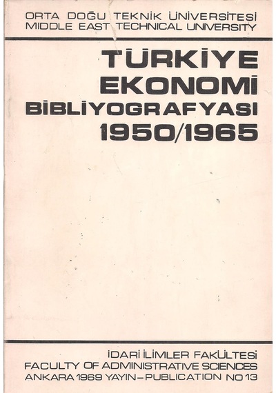 Türkiye Ekonomi Bibliyografyası 1950 / 1965 N11.6679